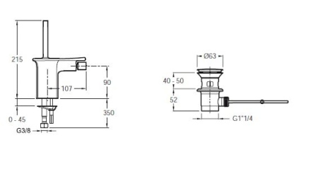 Смеситель для биде Jacob Delafon Stance E14763-CP