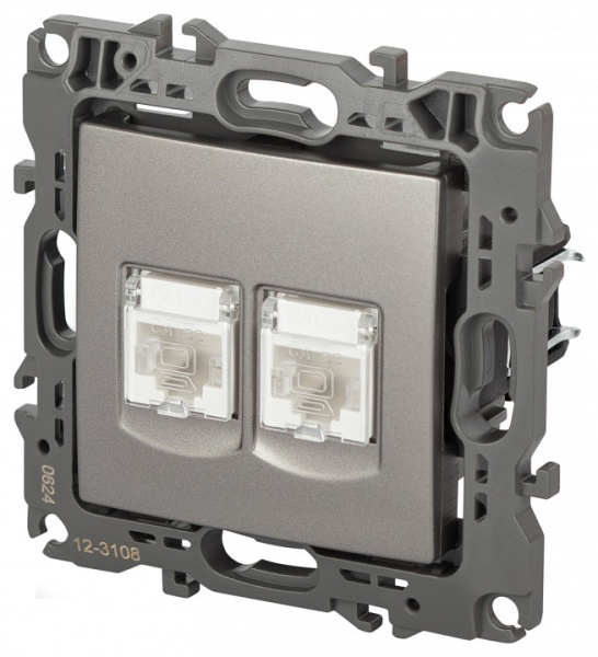 Розетка двойная Ethernet RJ-45 без рамки Эра Эра 12 12-3108-16
