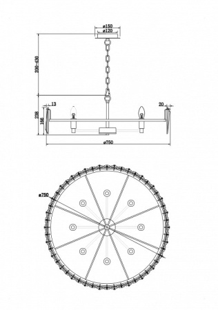 Подвесной светильник Maytoni Puntes MOD043PL-08CH