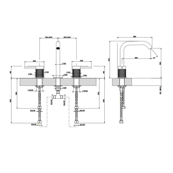 Смеситель для раковины Gessi 316 54212#239 нержавейка