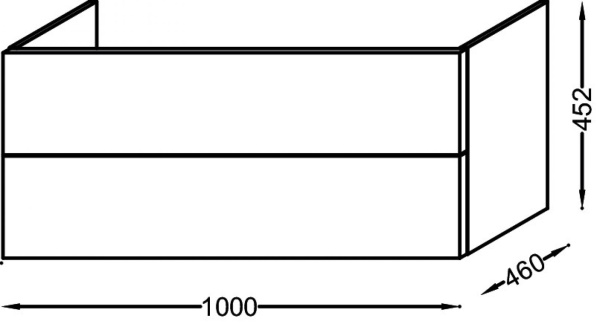 Тумба под раковину 100 см Jacob Delafon Vox EB2076-R2-E10 прямоугольные ручки квебекский дуб