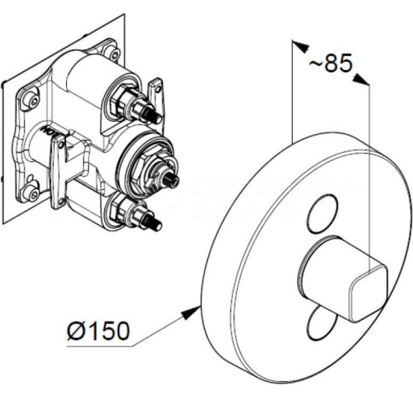 Термостатический смеситель для ванны и душа Kludi Push 387120538