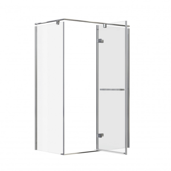 Дверь Roca Acropolis правая с боковой панелью 140х80 ZRU9307895 глянцевый хром стекло прозрачное