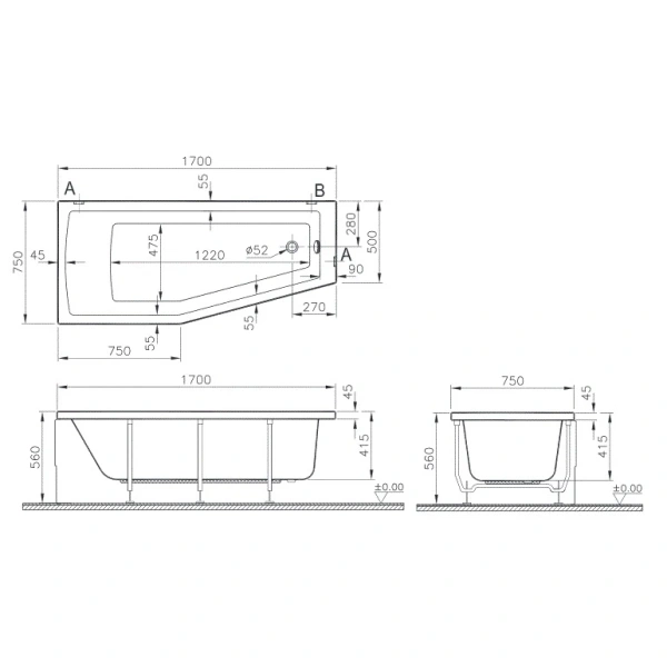 Торцевая панель 50 см Vitra Neon 51650001000