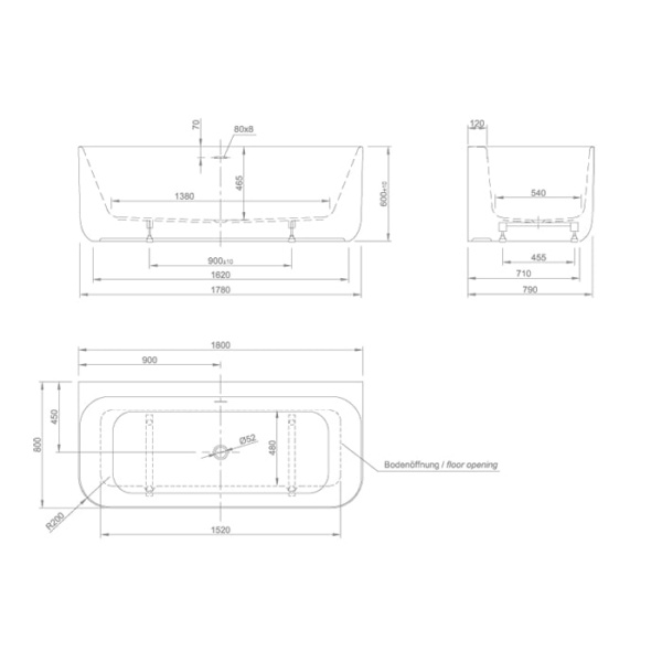 Ванна акриловая Knief Tidy 180 0100-042-06