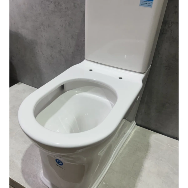 Унитаз-компакт CeramaLux TR999 торнадо, с сиденьем микролифт, белый