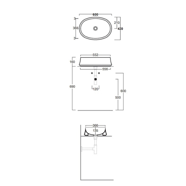 Раковина Simas Sharp 60 SH04 moka matt мока матовый