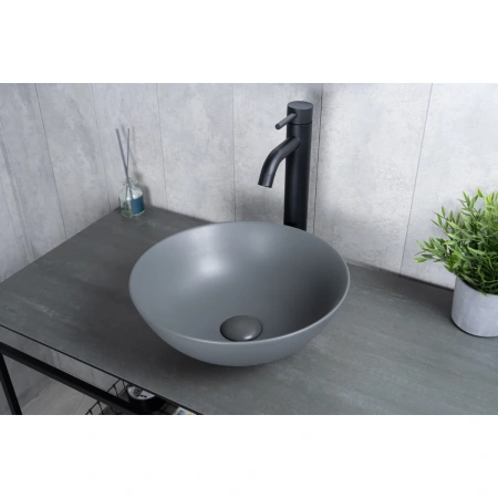 Раковина-чаша GID 9081gnm 36x36 см, накладная, серый матовый