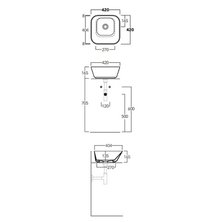 Раковина Simas Wave 42 WA03 bi*0