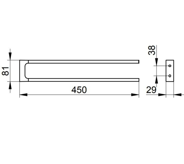 Полотенцедержатель Keuco Edition 11 11118370000 двойной черный матовый