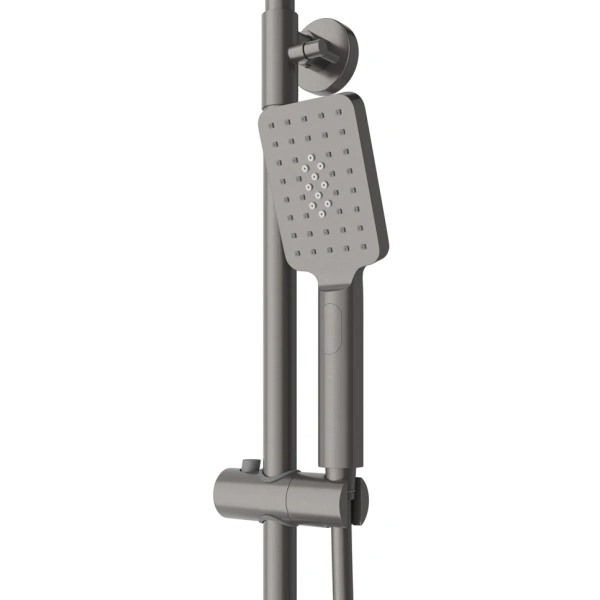 Душевая система Cezares Slider SLIDER-CD-GM 270x200 мм, со смесителем, оружейная сталь матовый