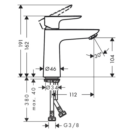 Смеситель для раковины Hansgrohe Talis E 71714140 шлифованная бронза