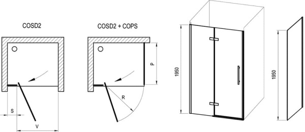 Душевая перегородка Ravak COPS 90 X9VV70A00Z1