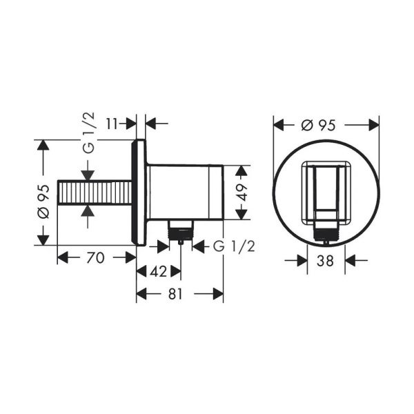 Шланговое подключение hansgrohe FixFit S 26888000