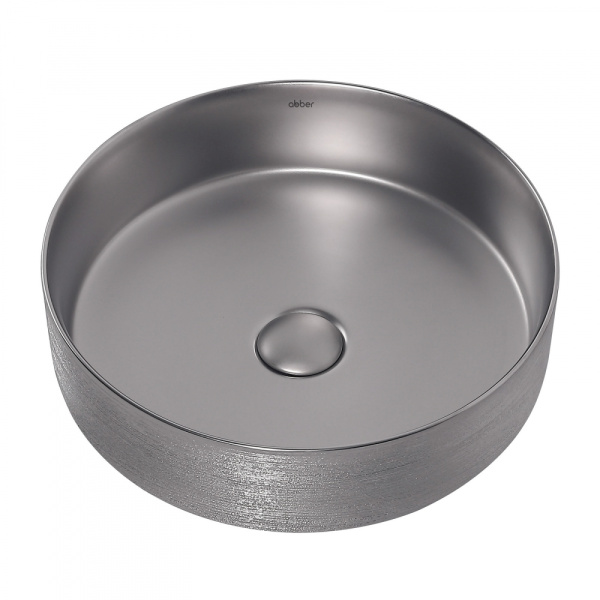 Раковина накладная Abber Bequem 40 AC2109BSM серебро матовое
