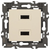 Розетка 2хUSB type A без рамки Эра Эра Elegance 14-4110-02