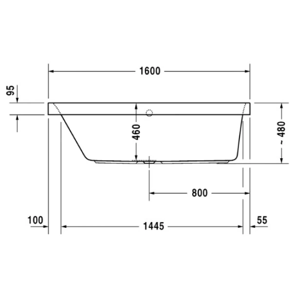Акриловая ванна 160x70 см L Duravit Happy D.2 700308000000000
