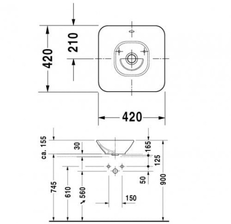 Раковина Duravit Bacino 0333420000