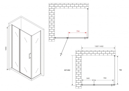 Душевой уголок Abber Sonnenstrand AG04140S-S85