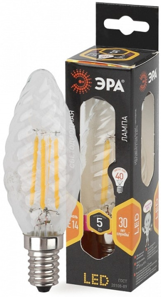 Лампа светодиодная Эра F-LED E14 5Вт 2700K F-LED BTW-5W-827-E14