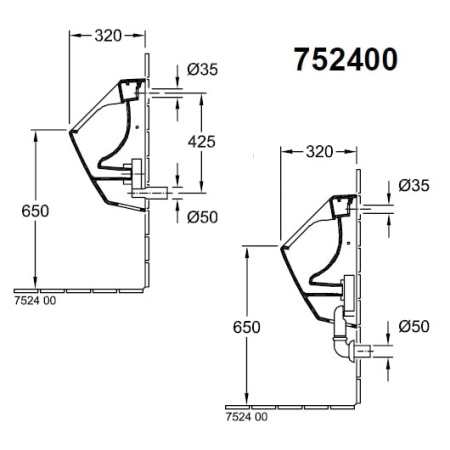 Писсуар Villeroy&Boch O.Novo 75240001 альпийский белый