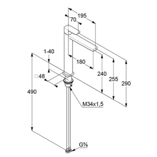Смеситель для раковины Kludi Renon 42298N075 брашированное золото