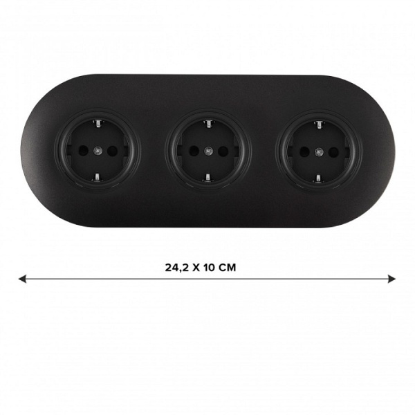 Розетка с заземлением и со шторкой Arte Milano SET08-3 SET08-3-40-1x3 black