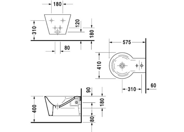 Биде подвесное Duravit Starck 1 274150000