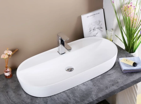 Раковина-чаша CeramaLux D1347 81,5x41 см, накладная, белый