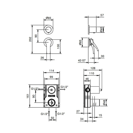 Смеситель для душа Fantini AL/23 26 02 B481B