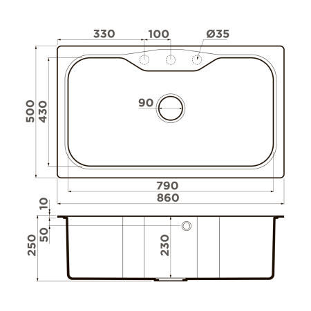 Кухонная мойка Omoikiri Maru 86 4993574 leningrad grey
