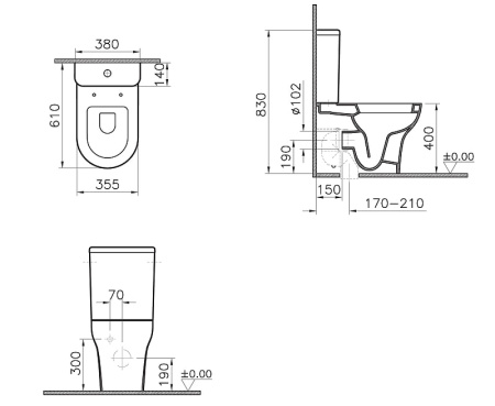 Унитаз Vitra Zentrum 9012B003-7226 с функцией биде