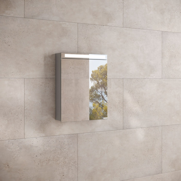 Шкаф зеркальный Keuco Royal E-One 50 44304171000 с подсветкой анодированное серебро