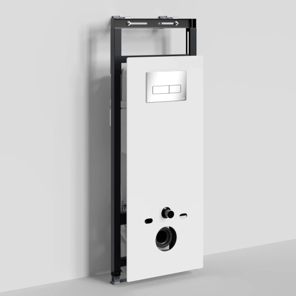 Инсталляция для унитаза WasserKRAFT Salm 27 27TLT.010.ME.WH.CH03 с кнопкой смыва, хром