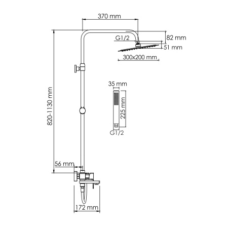 Душевая стойка WasserKRAFT A177.069.103.087.CH