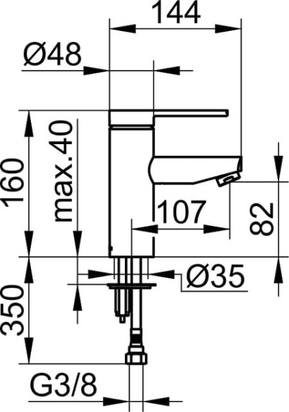 Смеситель для раковины Keuco Plan Blue 53902010101