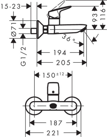 Смеситель для раковины hansgrohe LOGIS 71225000