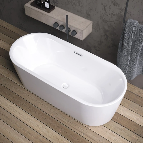 Акриловая ванна Riho Modesty Fall Velvet B090005105 170x76 см, отдельностоящая, белый матовый