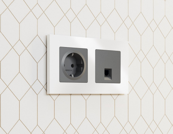 Накладка для розетки RJ-11 или RJ-45 Ambrella Volt ALFA AP6620