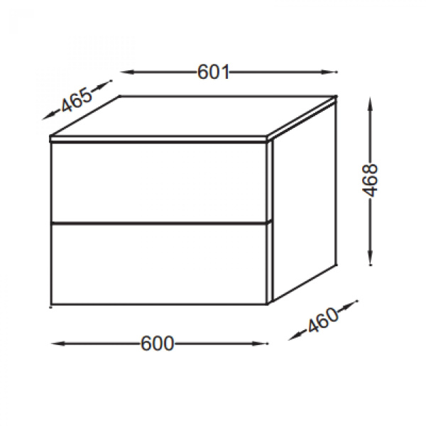 Комод 60 см Jacob Delafon Vox EB2062-R1-N18 белый блестящий