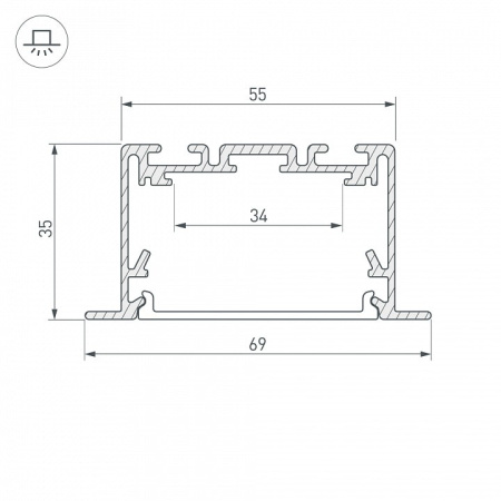 Профиль встраиваемый Arlight S2-LINIA 033534
