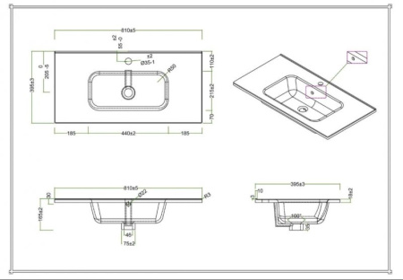 Раковина BelBagno BB800/390ETL