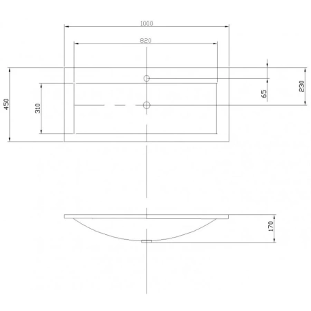 Раковина 100x45 см Акватон Премьер 1A702531PR010