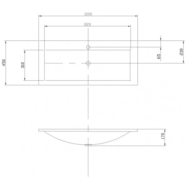 Раковина 100x45 см Акватон Премьер 1A702531PR010