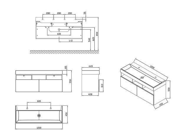 Тумба под раковину Ravak Natural SD 1200 X000001053 белая