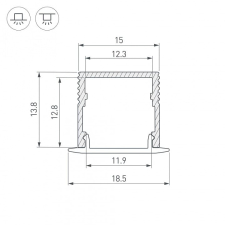 Профиль накладной Arlight SL-MINI 061608