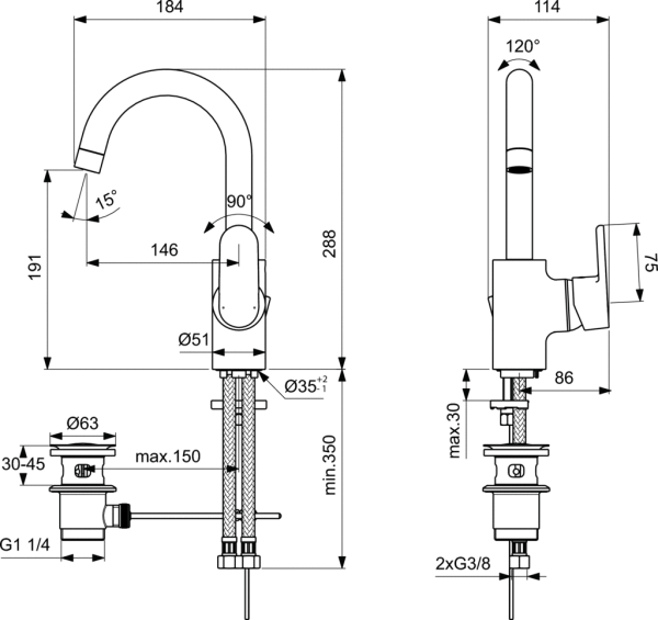 Смеситель для раковины Ideal Standard Vito B0410AA
