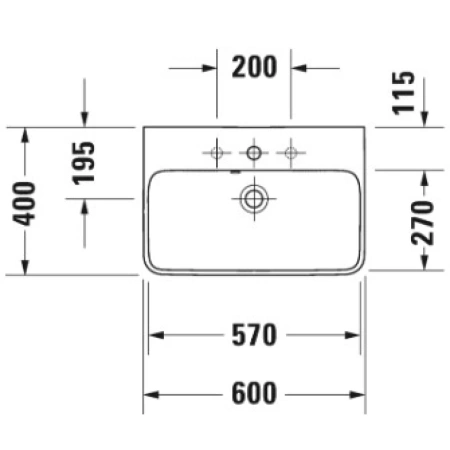 Раковина 60x40 см Duravit ME by Starck 2343600000