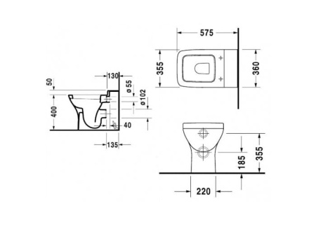 Приставной унитаз Duravit PuraVida 21320900001-WG