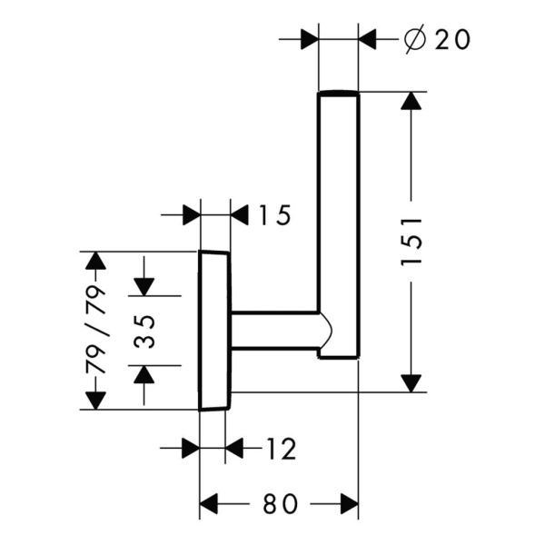 Держатель для запасного рулона туалетной бумаги hansgrohe PuraVida 41518000
